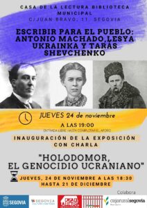 Escribir para el pueblo: Antonio Machado, Lesya Ukrainka y Táras Shevchenko @ Casa de la Lectura